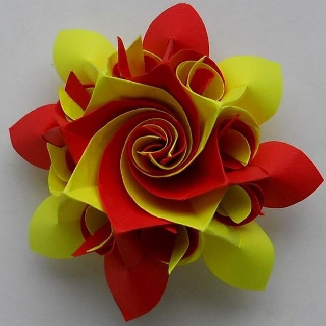 Цветок в технике оригами - Такую красоту можно нести на конкурс поделок_6
